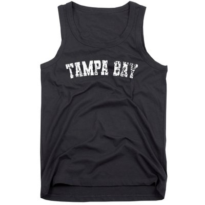 Vintage Tampa Bay Florida Distressed Bold White Text Apparel Tank Top