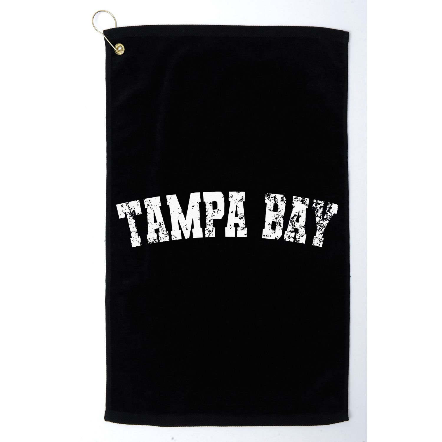 Vintage Tampa Bay Florida Distressed Bold White Text Apparel Golf Towel