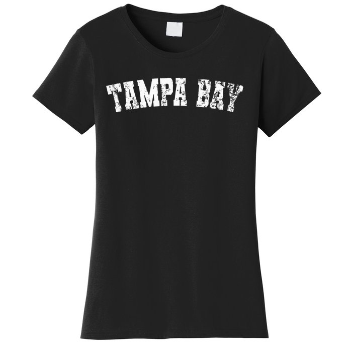 Vintage Tampa Bay Florida Distressed Bold White Text Apparel Women's T-Shirt