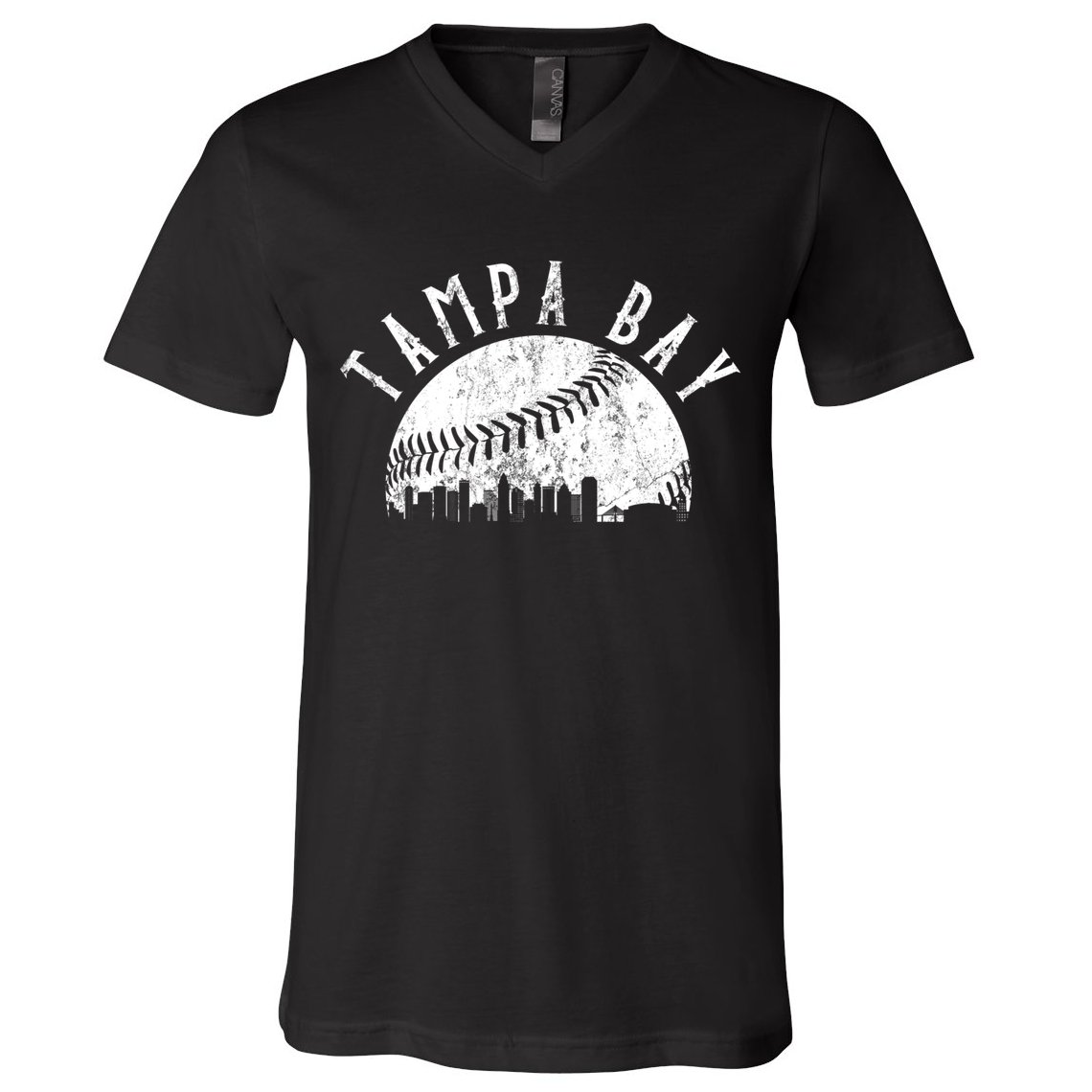 Vintage Tampa Bay Florida Skyline V-Neck T-Shirt