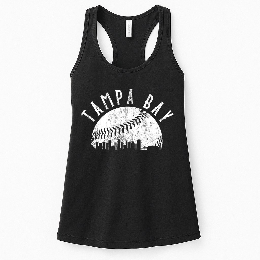 Vintage Tampa Bay Florida Skyline Womens Tank Top