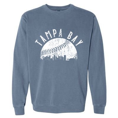 Vintage Tampa Bay Florida Skyline Garment-Dyed Sweatshirt