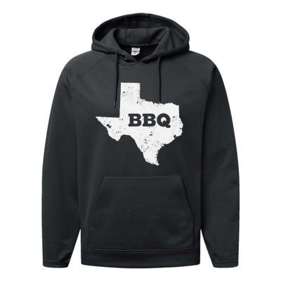 Vintage Texas Bbq State Of Texas Barbecue Performance Fleece Hoodie