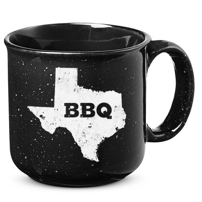 Vintage Texas Bbq State Of Texas Barbecue 15oz Campfire Ceramic Mug