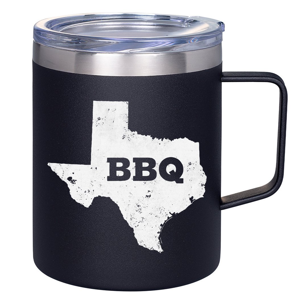 Vintage Texas Bbq State Of Texas Barbecue 12oz Stainless Steel Coffee Mug
