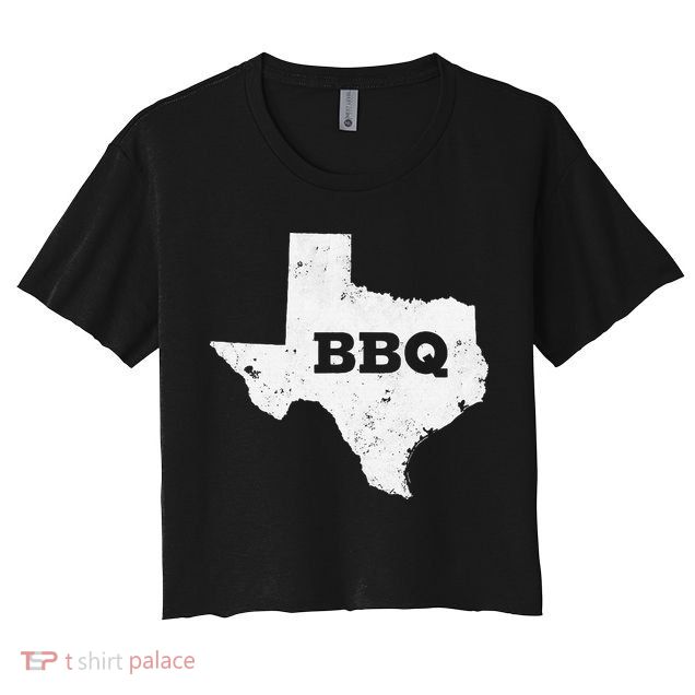 Vintage Texas Bbq State Of Texas Barbecue Crop Top