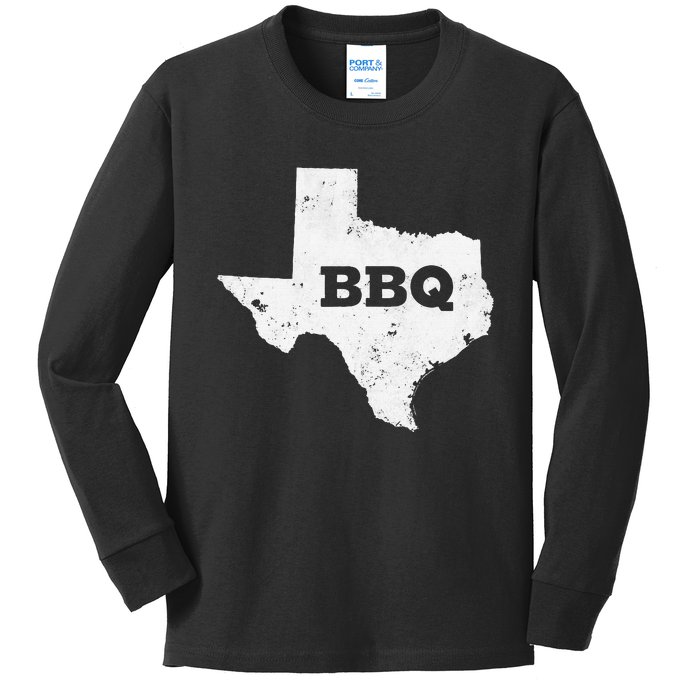 Vintage Texas Bbq State Of Texas Barbecue Kids Long Sleeve Shirt