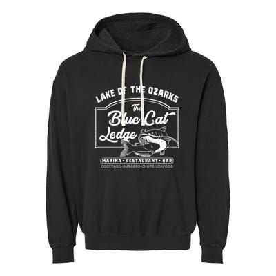 Vintage The Blue Cat Lodge Lake Of The Ozarks Garment-Dyed Fleece Hoodie