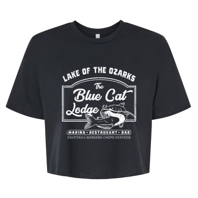 Vintage The Blue Cat Lodge Lake Of The Ozarks Bella+Canvas Jersey Crop Tee