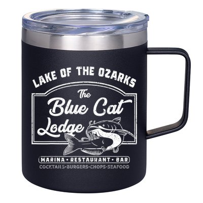 Vintage The Blue Cat Lodge Lake Of The Ozarks 12oz Stainless Steel Coffee Mug