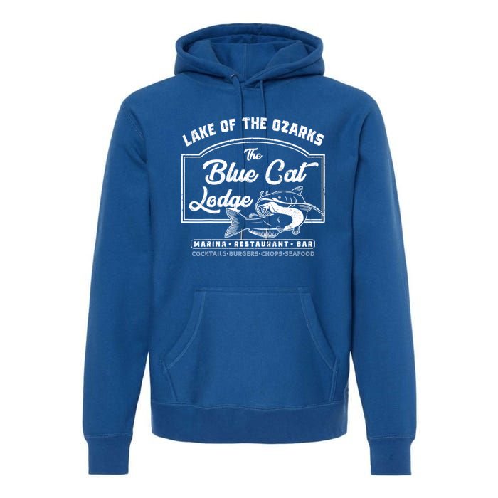 Vintage The Blue Cat Lodge Lake Of The Ozarks Premium Hoodie