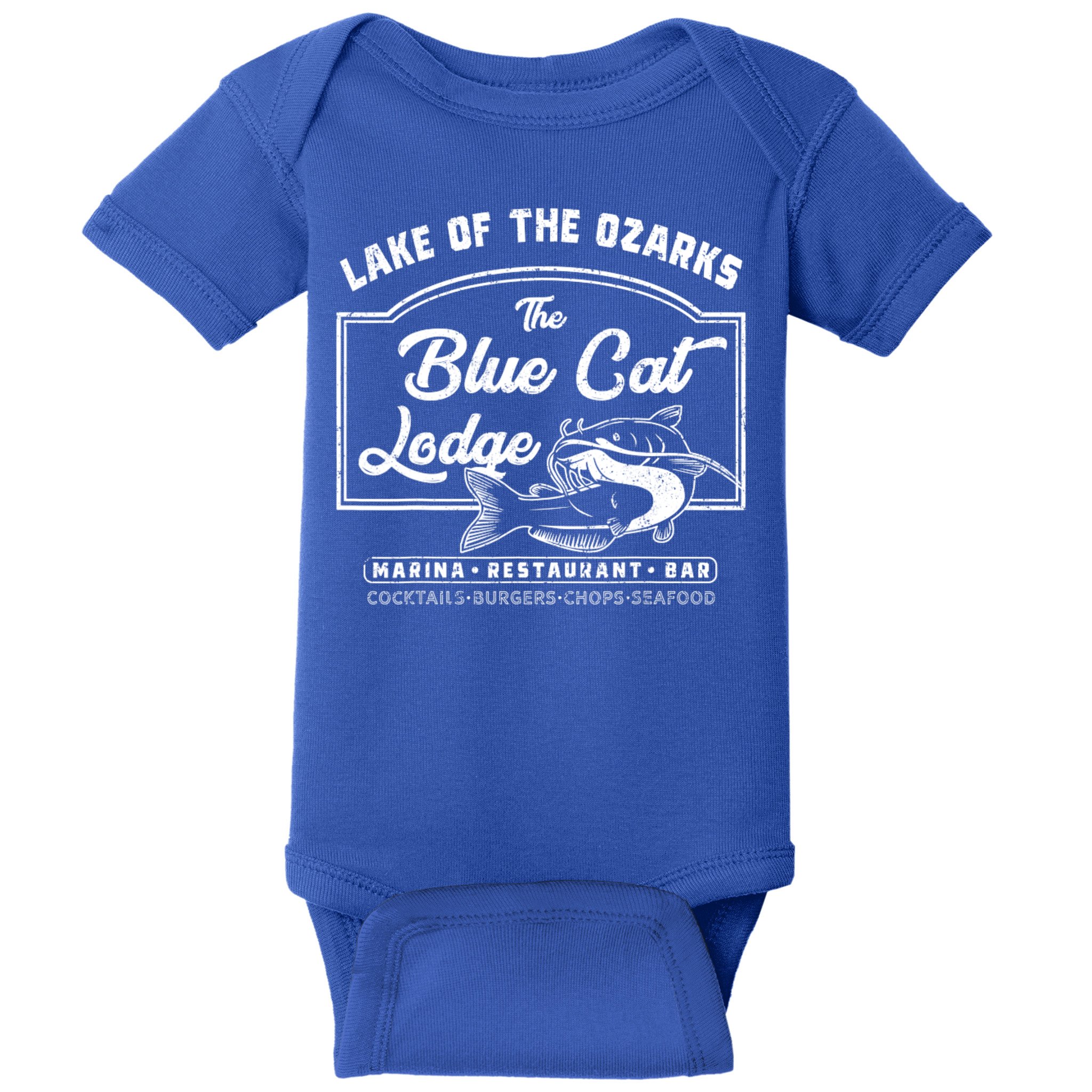 Vintage The Blue Cat Lodge Lake Of The Ozarks Baby Bodysuit