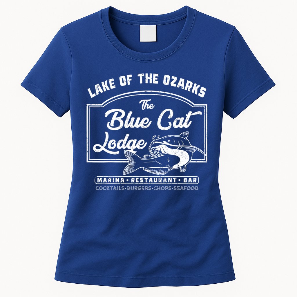 Vintage The Blue Cat Lodge Lake Of The Ozarks Womens T-Shirt
