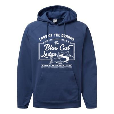 Vintage The Blue Cat Lodge Lake Of The Ozarks Performance Fleece Hoodie