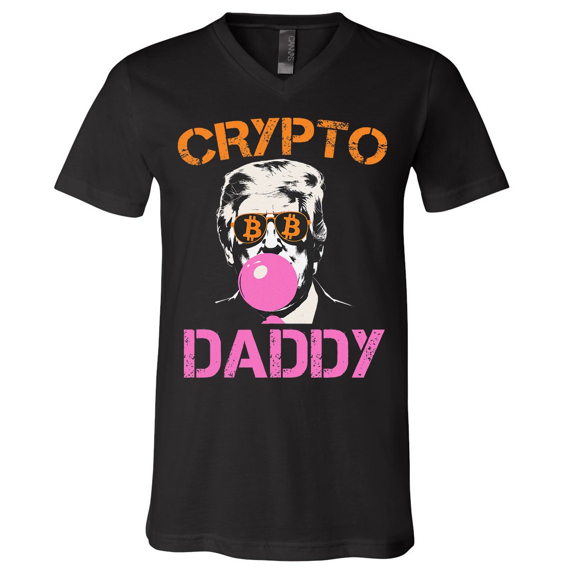 Vintage Trump Bitcoin Daddy Crypto Sarcasm Investment Squad V-Neck T-Shirt