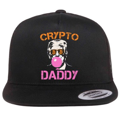 Vintage Trump Bitcoin Daddy Crypto Sarcasm Investment Squad Flatbill Hat