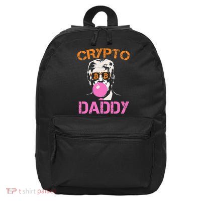 Vintage Trump Bitcoin Daddy Crypto Sarcasm Investment Squad 16 in Basic Backpack