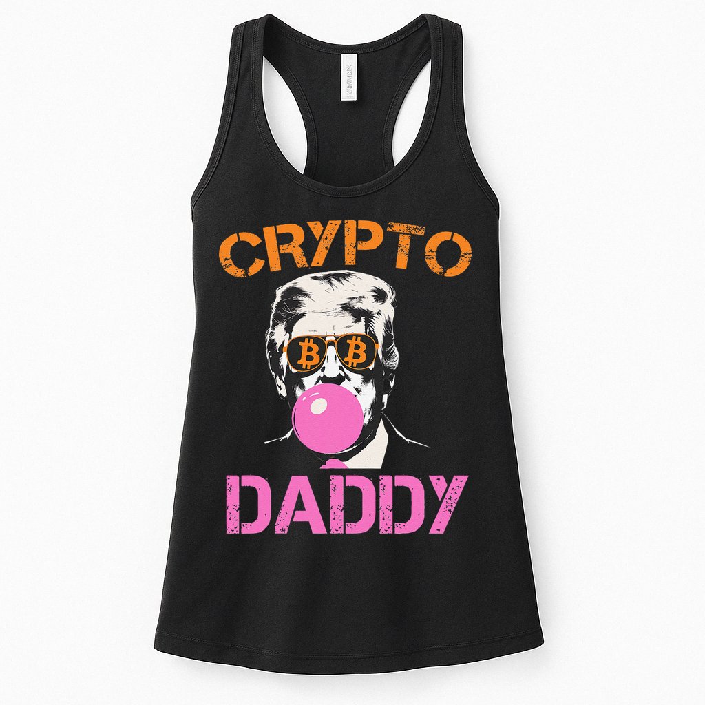 Vintage Trump Bitcoin Daddy Crypto Sarcasm Investment Squad Womens Tank Top