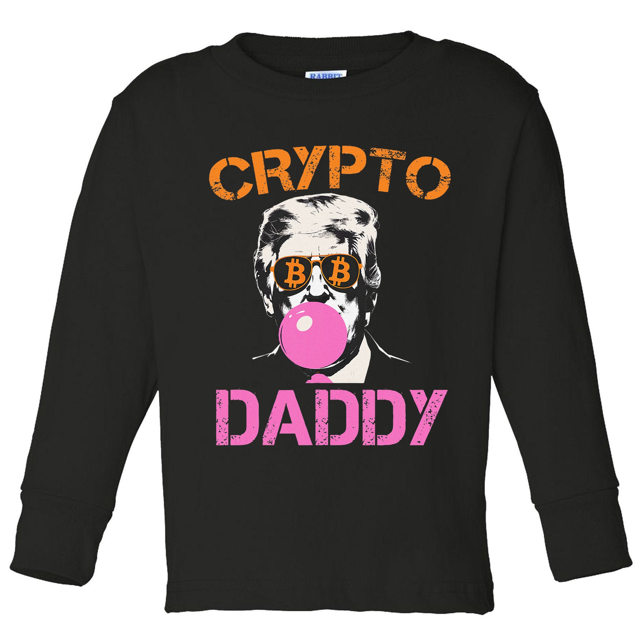 Vintage Trump Bitcoin Daddy Crypto Sarcasm Investment Squad Toddler Long Sleeve Shirt