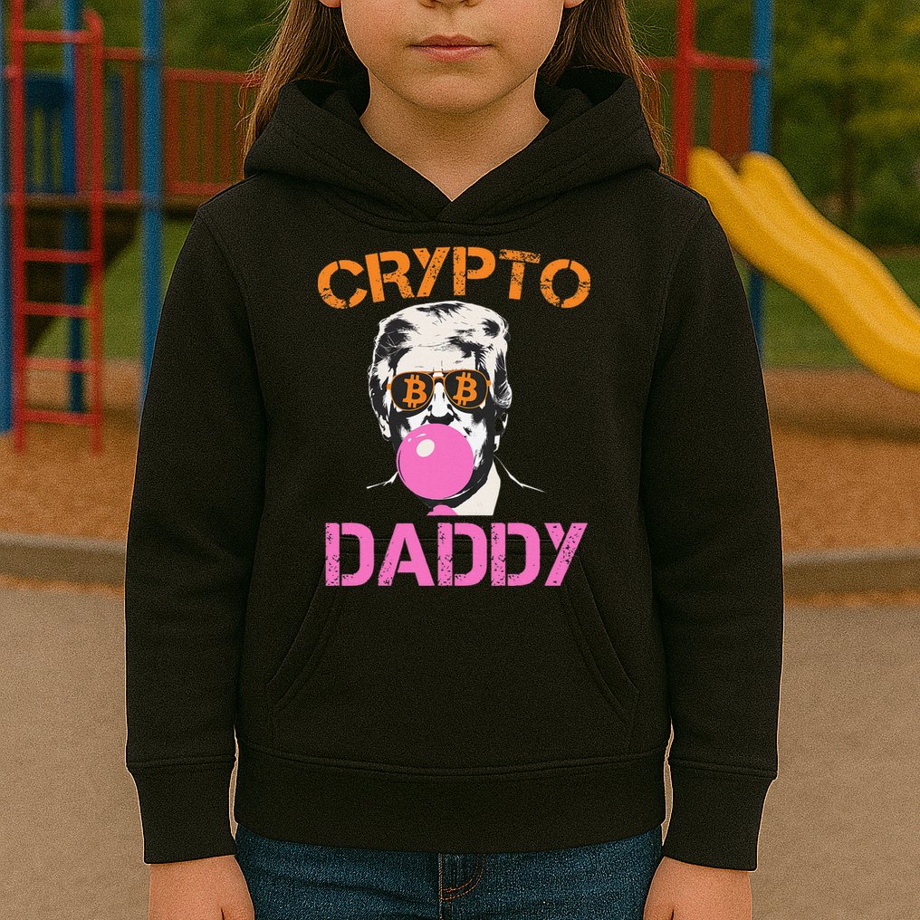 Vintage Trump Bitcoin Daddy Crypto Sarcasm Investment Squad Kids Hoodie