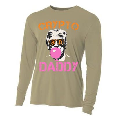 Vintage Trump Bitcoin Daddy Crypto Sarcasm Investment Squad Cooling Performance Long Sleeve Crew