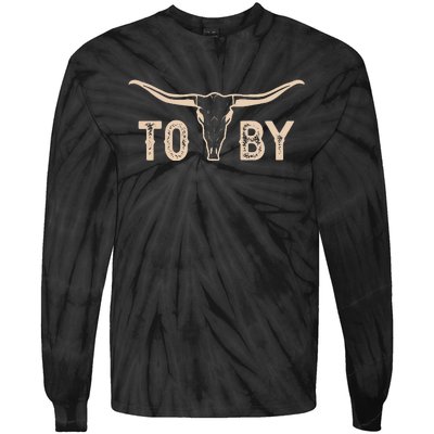 Vintage Toby Bull Skull Western Deserts Toby Personalized Tie-Dye Long Sleeve Shirt