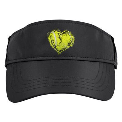 Vintage Tennis Ball Heart Valentines Day Gift Adult Drive Performance Visor