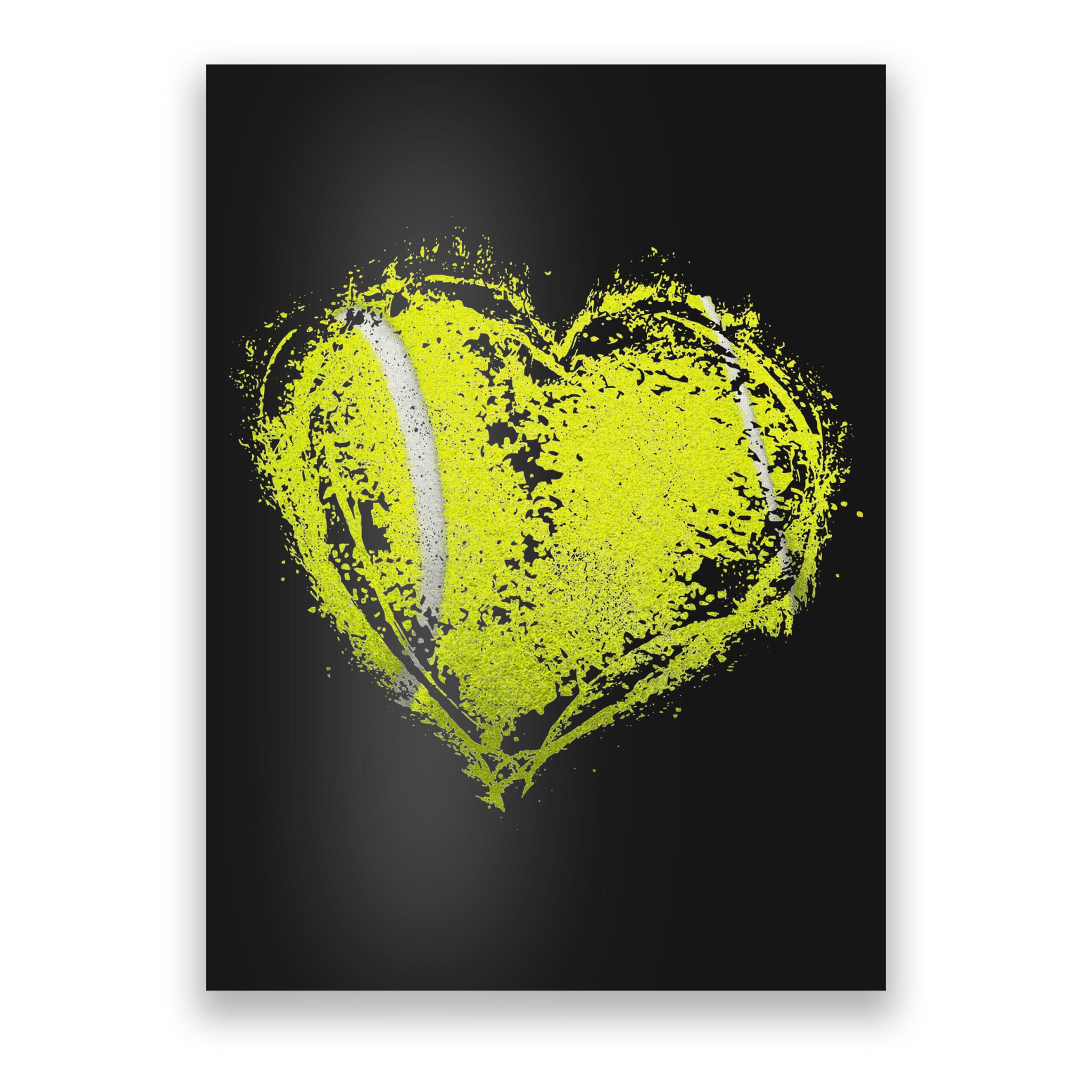 Vintage Tennis Ball Heart Valentines Day Gift Poster