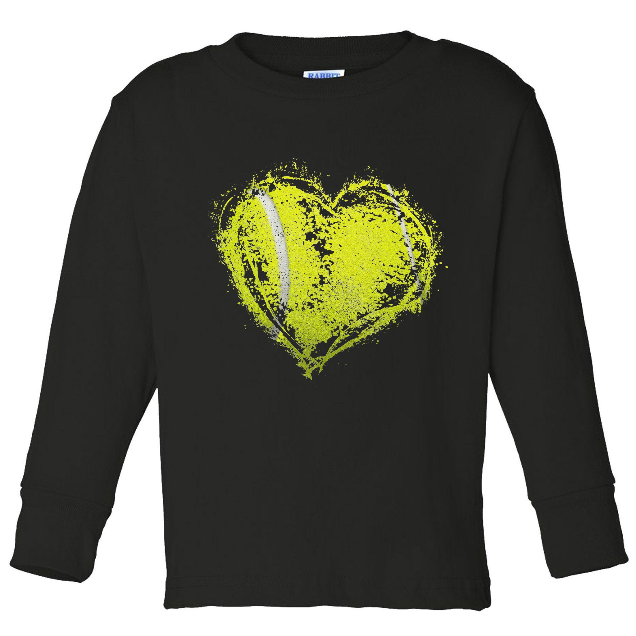 Vintage Tennis Ball Heart Valentines Day Gift Toddler Long Sleeve Shirt