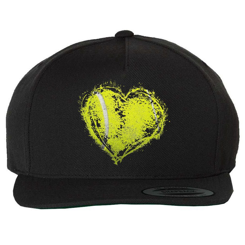 Vintage Tennis Ball Heart Valentines Day Gift Wool Snapback Cap