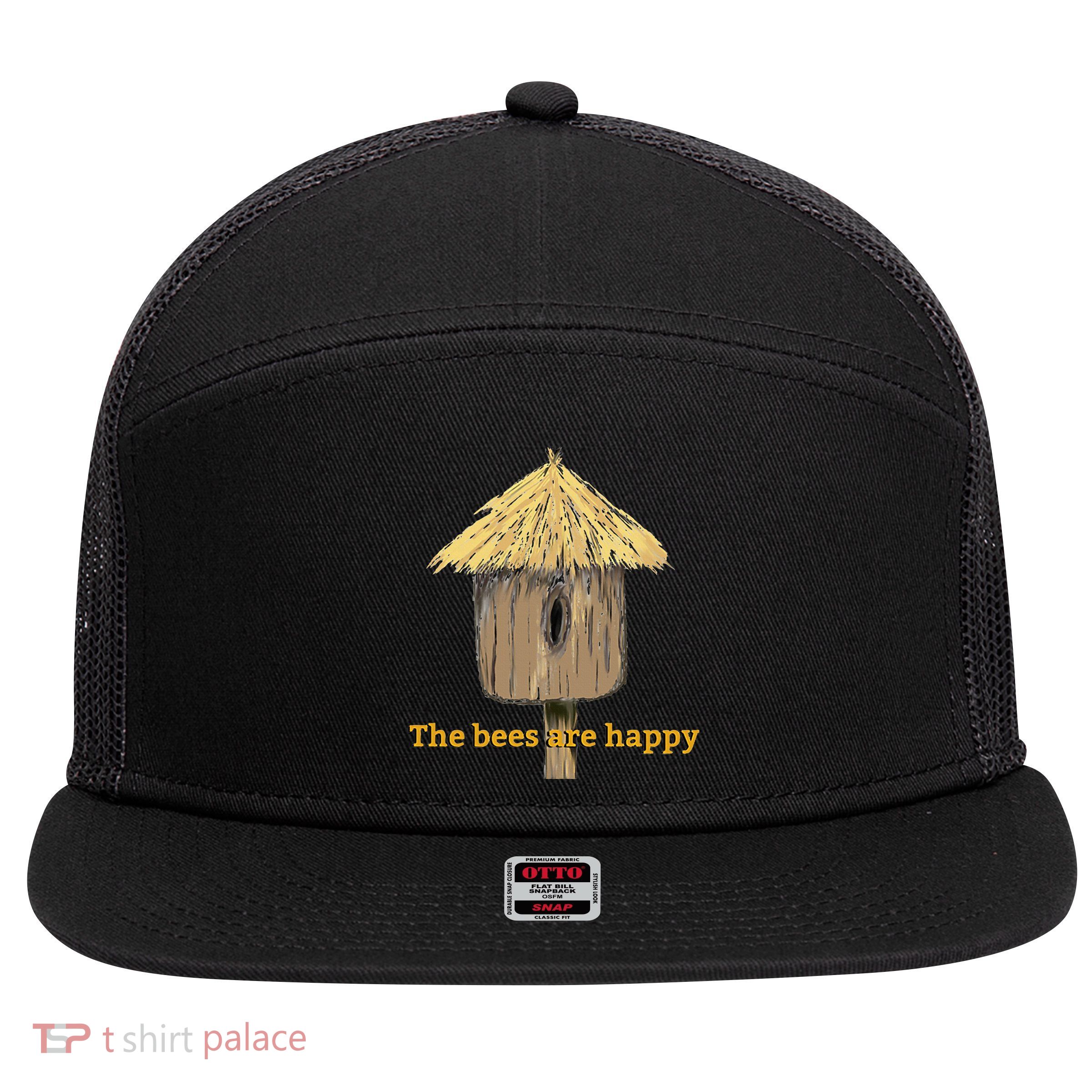 Valheim The Bees Are Happy 7 Panel Mesh Trucker Snapback Hat