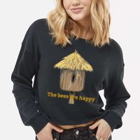 Valheim The Bees Are Happy Cropped Pullover Crew
