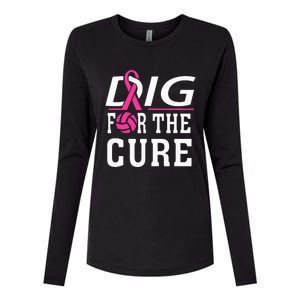 Volleyball Team Breast Cancer Awareness Womens Cotton Relaxed Long Sleeve T-Shirt