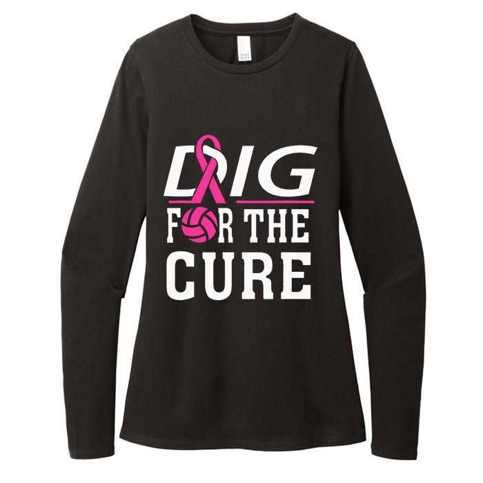 Volleyball Team Breast Cancer Awareness Womens CVC Long Sleeve Shirt