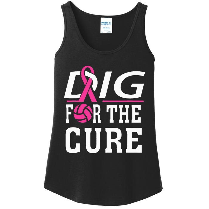 Volleyball Team Breast Cancer Awareness Ladies Essential Tank