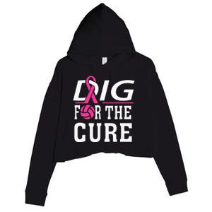 Volleyball Team Breast Cancer Awareness Crop Fleece Hoodie