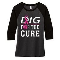 Volleyball Team Breast Cancer Awareness Women's Tri-Blend 3/4-Sleeve Raglan Shirt