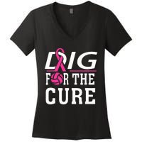 Volleyball Team Breast Cancer Awareness Women's V-Neck T-Shirt