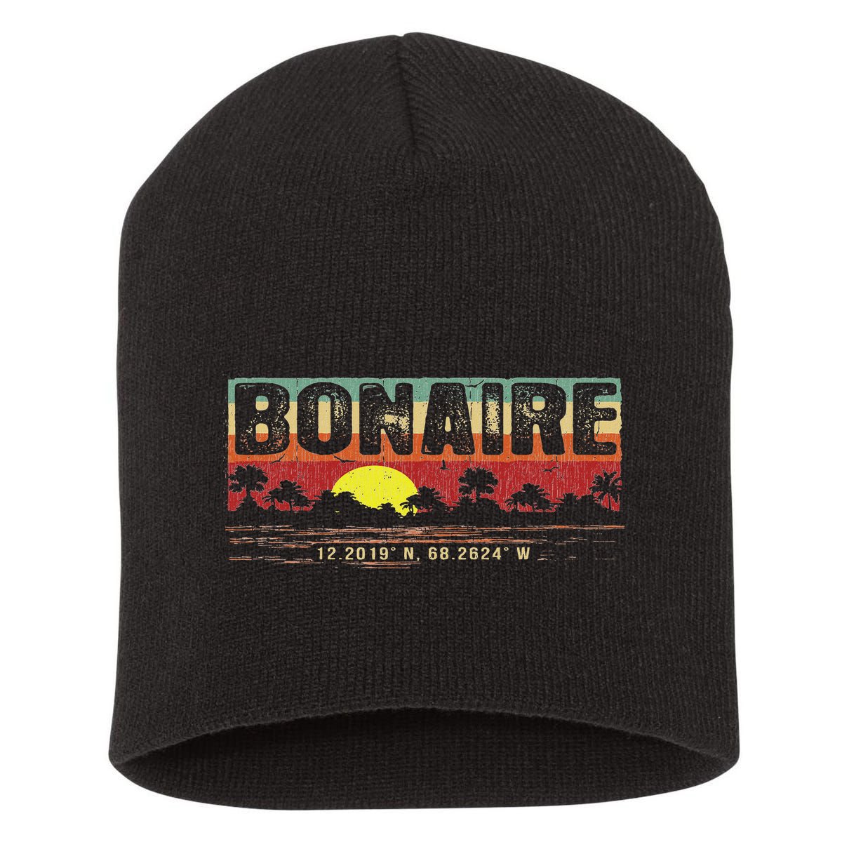 Vintage Tropical Bonaire Short Acrylic Beanie