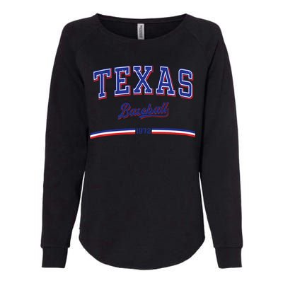 Vintage Texas Baseball 1972 Team Womens California Wash Sweatshirt