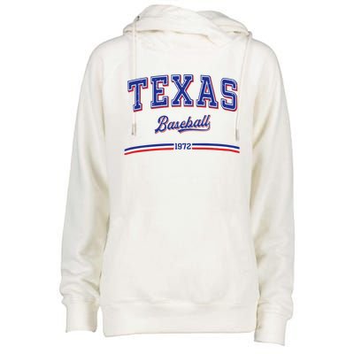 Vintage Texas Baseball 1972 Team Womens Funnel Neck Pullover Hood