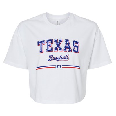 Vintage Texas Baseball 1972 Team Bella+Canvas Jersey Crop Tee