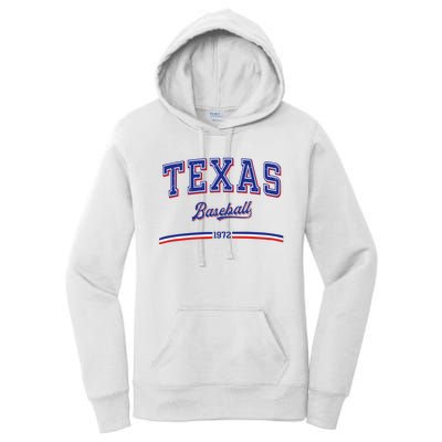 Vintage Texas Baseball 1972 Team Women's Pullover Hoodie