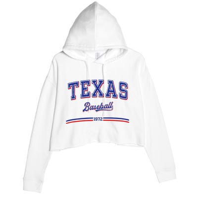 Vintage Texas Baseball 1972 Team Crop Fleece Hoodie