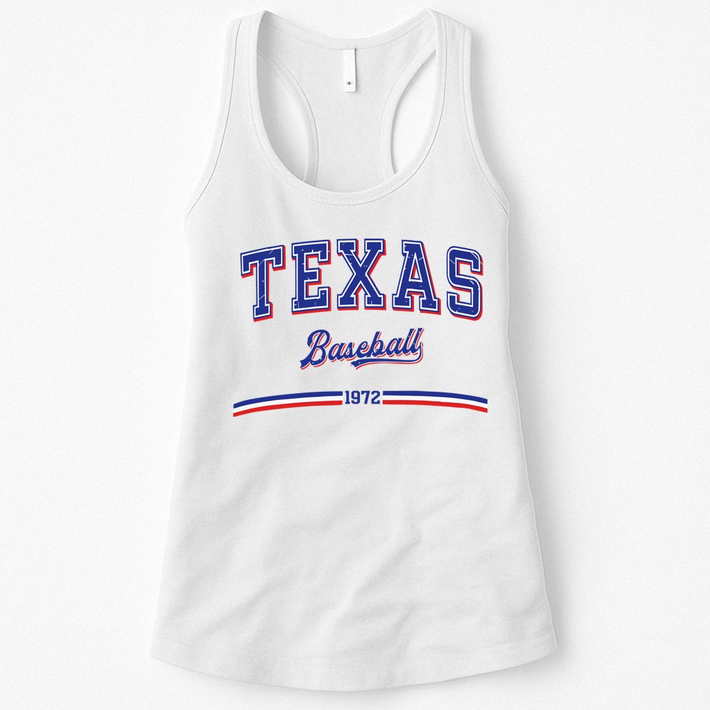 Vintage Texas Baseball 1972 Team Womens Tank Top