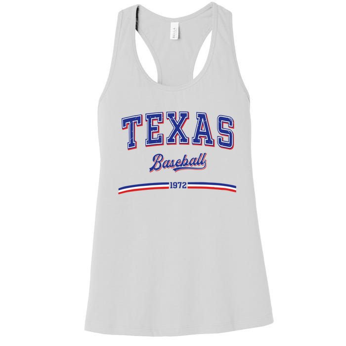 Vintage Texas Baseball 1972 Team Women's Racerback Tank