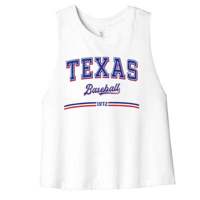 Vintage Texas Baseball 1972 Team Women's Racerback Cropped Tank