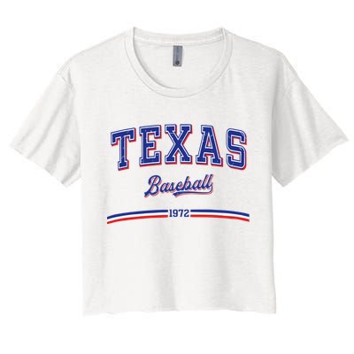 Vintage Texas Baseball 1972 Team Women's Crop Top Tee