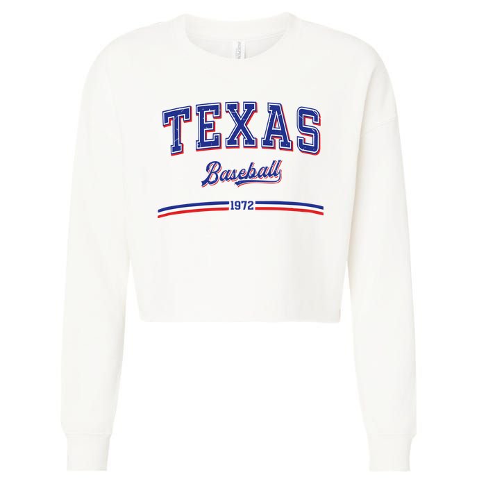 Vintage Texas Baseball 1972 Team Cropped Pullover Crew