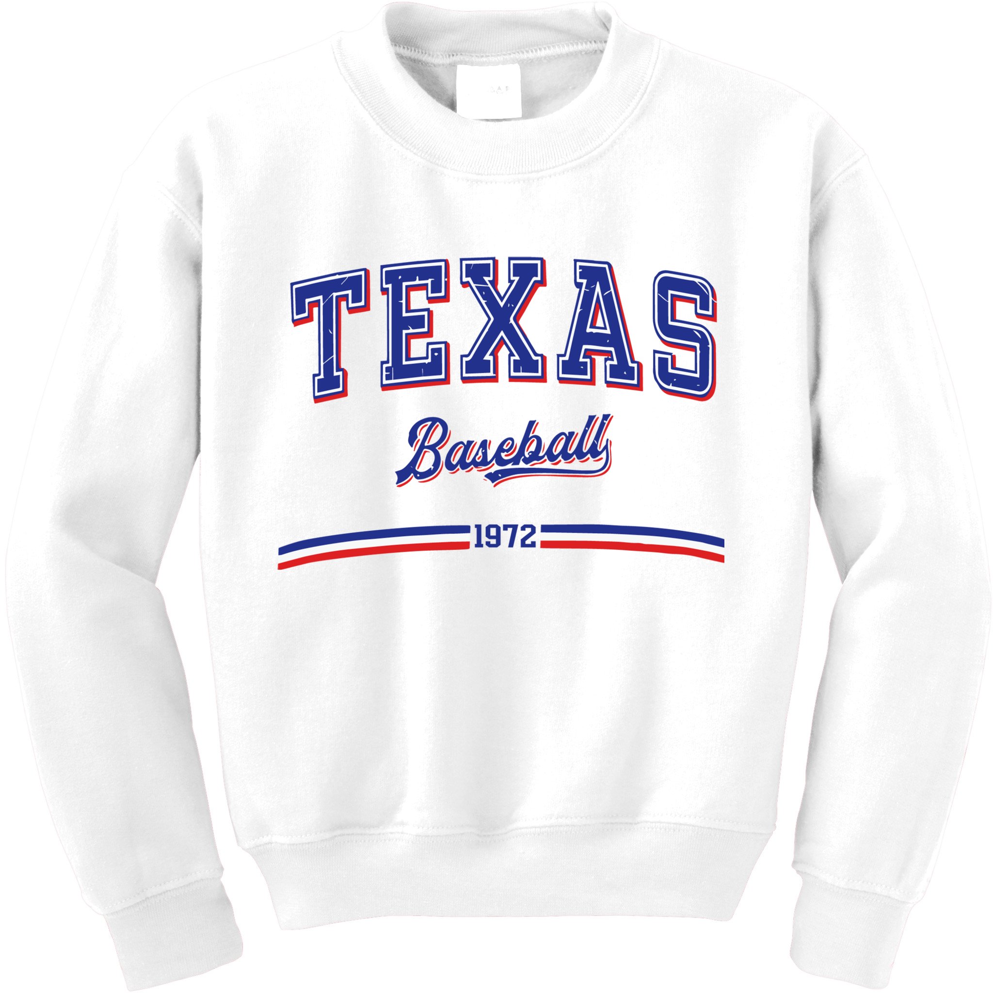 Vintage Texas Baseball 1972 Team Kids Sweatshirt